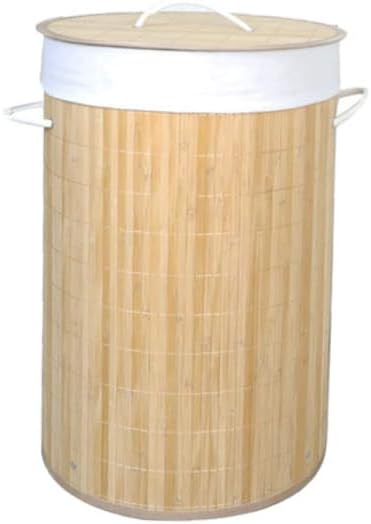 Bamboo Round Collapsible Laundry Basket - Natural Bamboo (extra large)