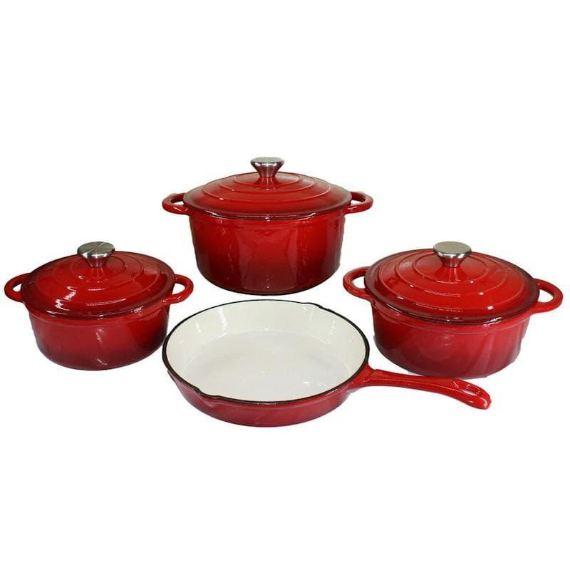 7-Piece Heavy Cast Iron Cookware Set – Enamel Coated, Induction Ready