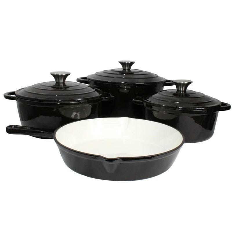 7-Piece Heavy Cast Iron Cookware Set – Enamel Coated, Induction Ready