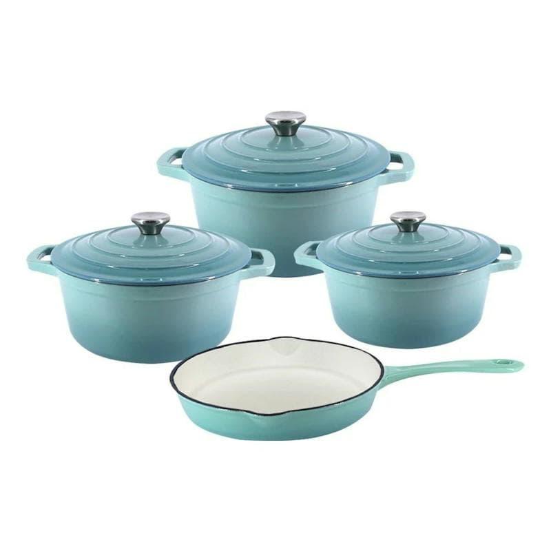 7-Piece Heavy Cast Iron Cookware Set – Enamel Coated, Induction Ready
