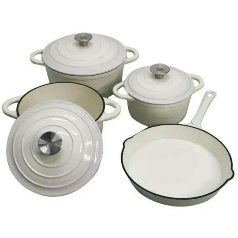 7-Piece Heavy Cast Iron Cookware Set – Enamel Coated, Induction Ready