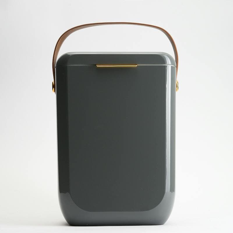 Cooler Box with Leather Carry Strap, Cream