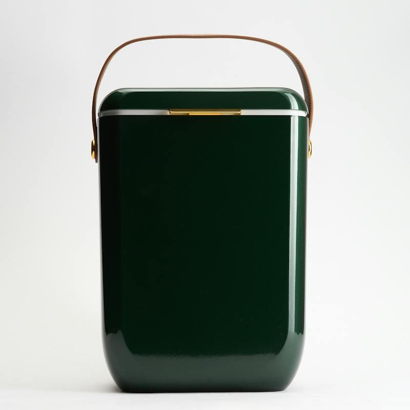Cooler Box with Leather Carry Strap, Cream