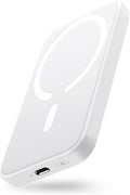 Magnetic Portable Charger, 5000mAh Wireless Mag-safe Power Bank with USB C & A Charging, Slim Phone Battery Pack for iPhone 15/15 Pro/15 Pro Max, iPhone 14/13/12/11 Series - (White)