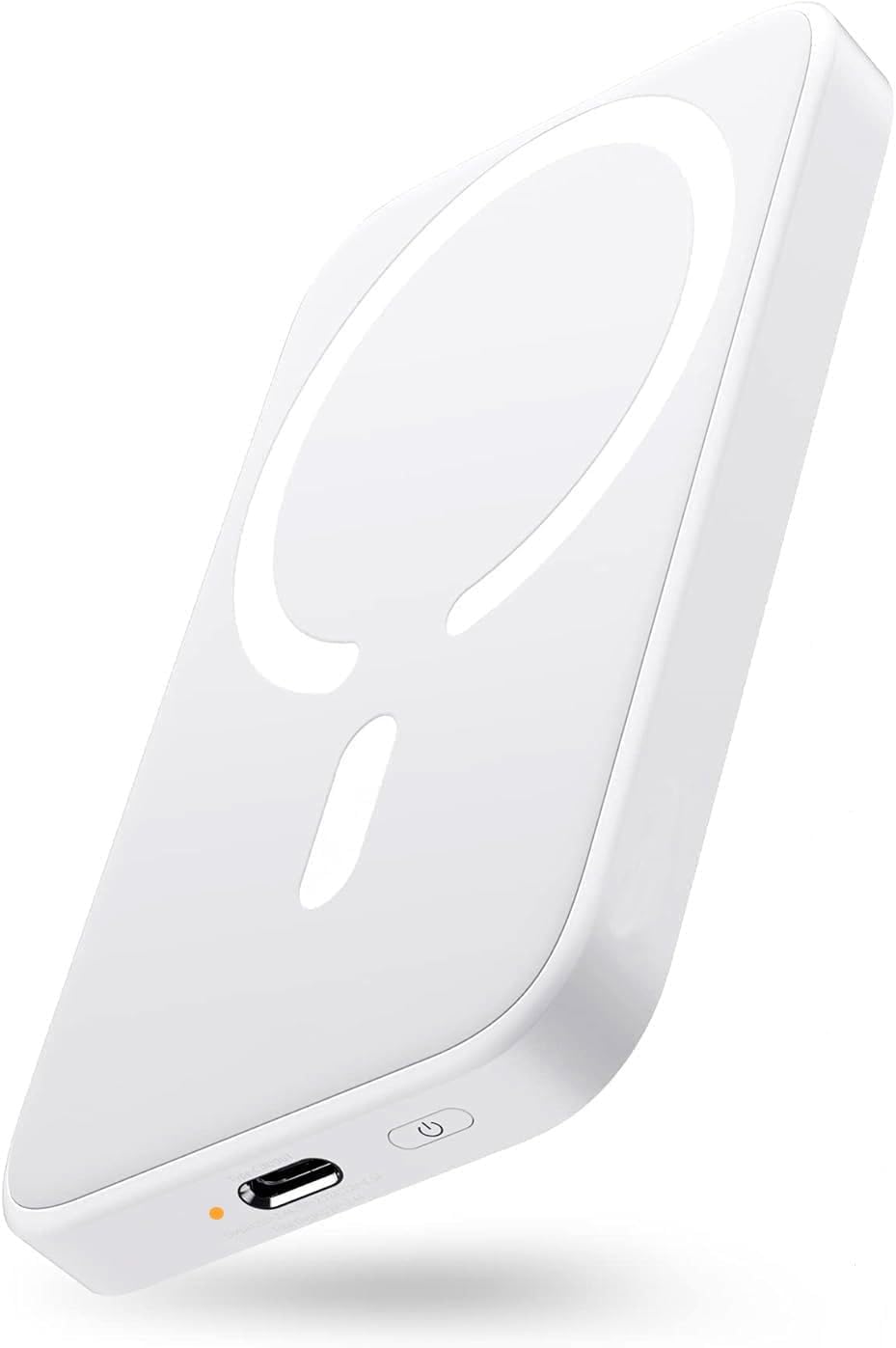 Magnetic Portable Charger, 5000mAh Wireless Mag-safe Power Bank with USB C & A Charging, Slim Phone Battery Pack for iPhone 15/15 Pro/15 Pro Max, iPhone 14/13/12/11 Series - (White)